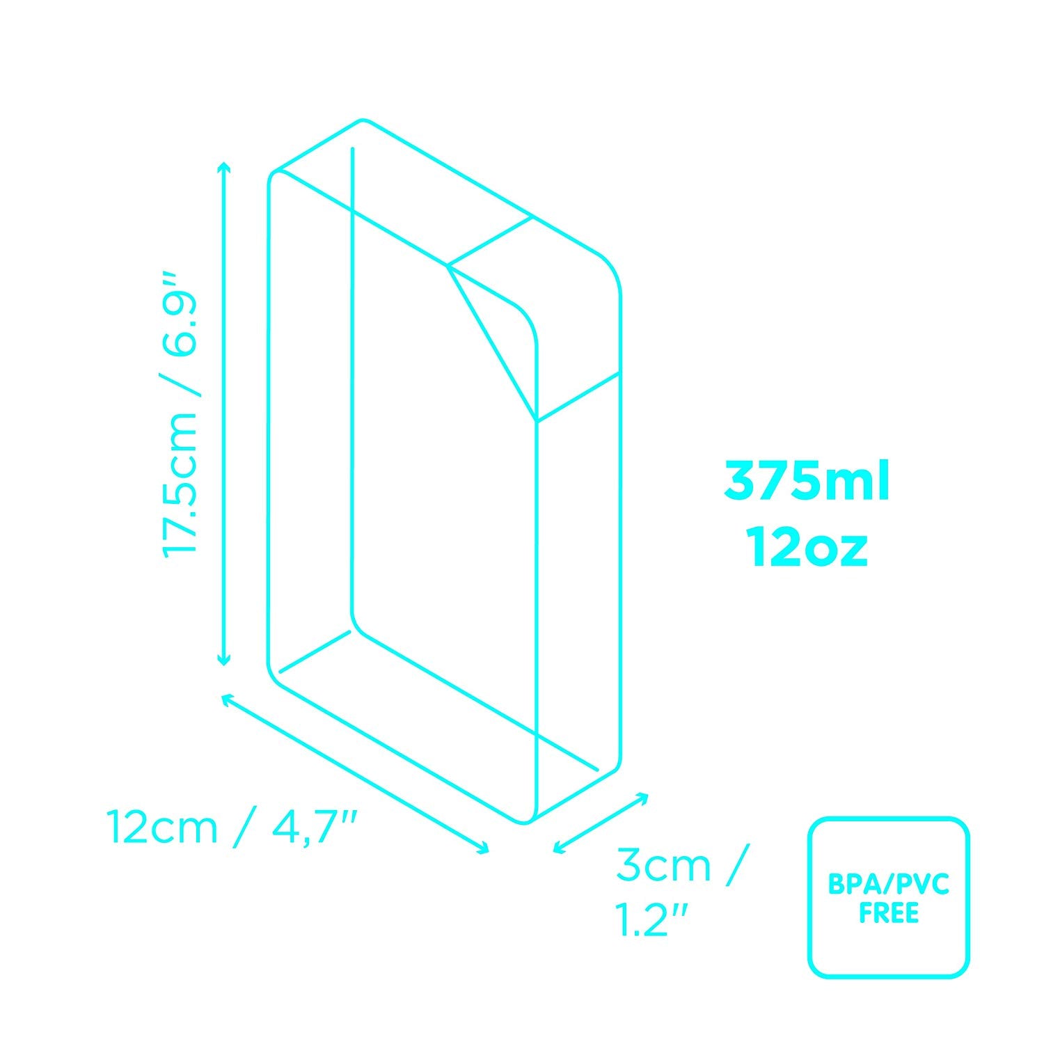 T-Rex Flask Style Pop Art Water Bottle with a vibrant T-Rex design, featuring a flat rectangular profile for easy carrying.