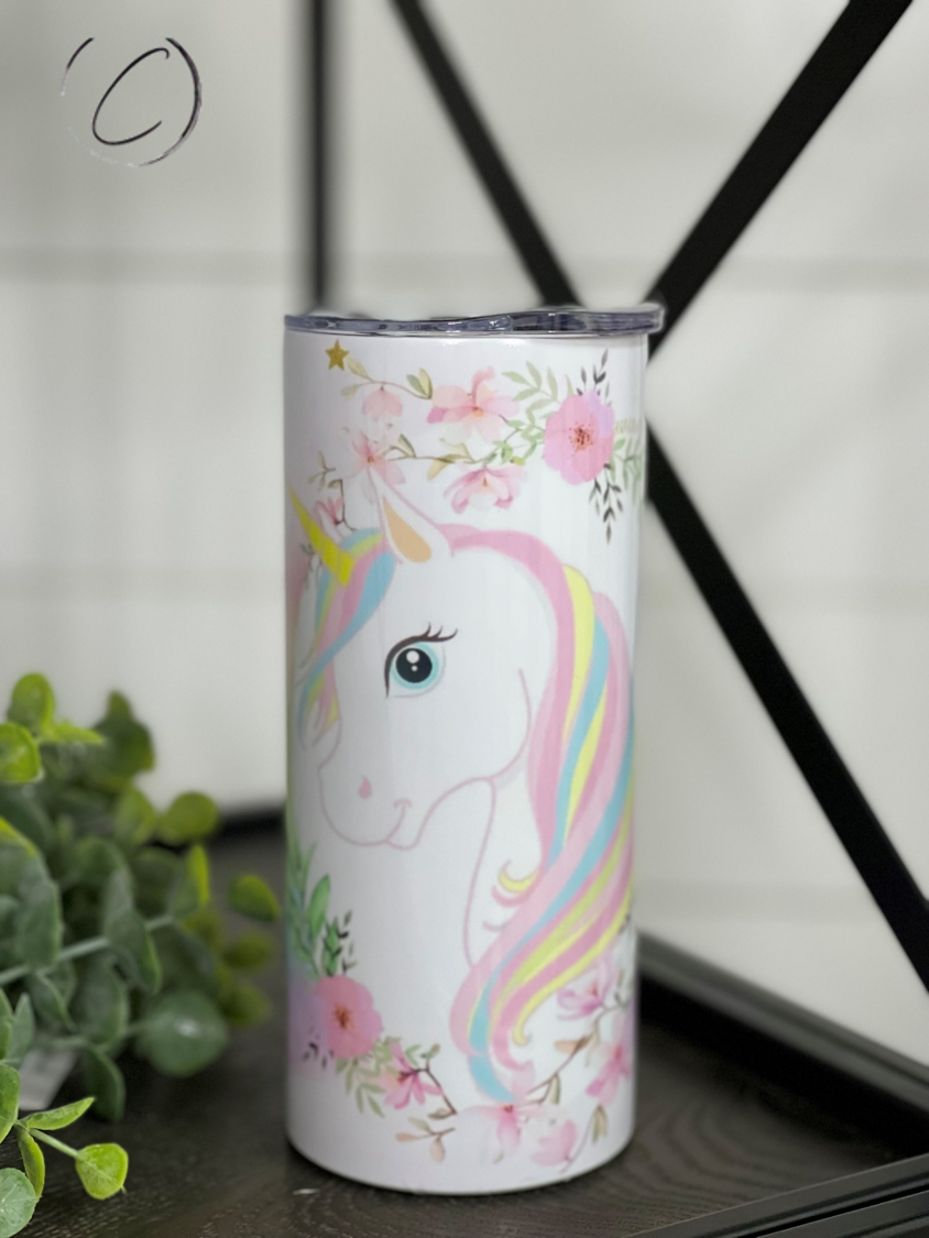 Main Unicorn Rainbow 15oz Kids Skinny Tumbler image
