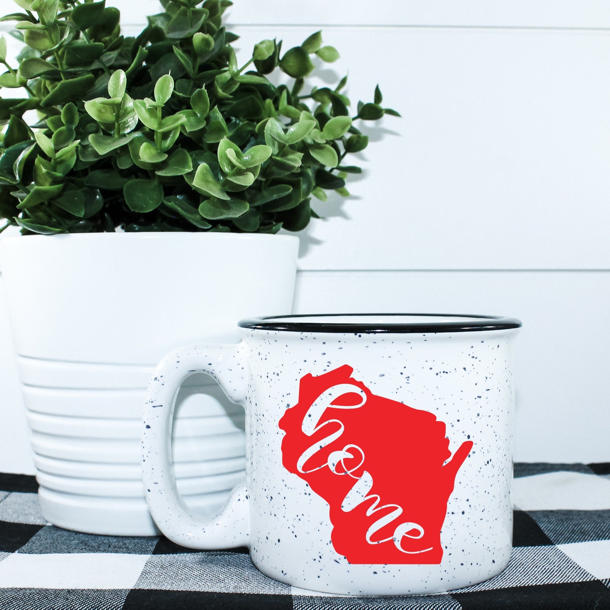 Wisconsin Home State Campfire Mug with unique design, perfect for cozy beverages.