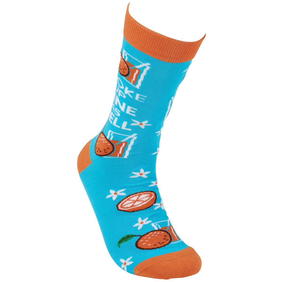 A pair of blue socks featuring a colorful cactus illustration and the phrase 'Better With Age', perfect for gifting.