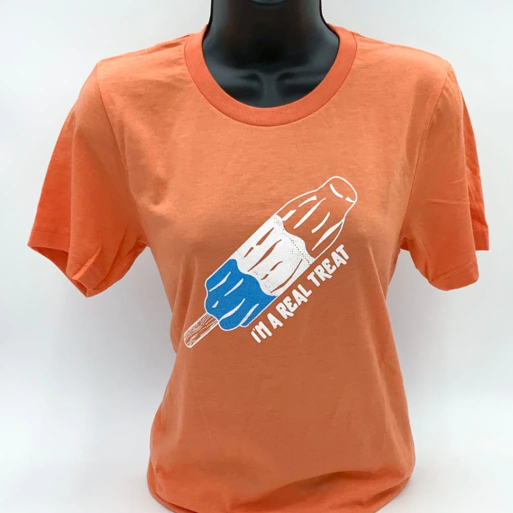 Heather Orange unisex t-shirt featuring 'I'm A Real Treat' design, perfect for casual wear.