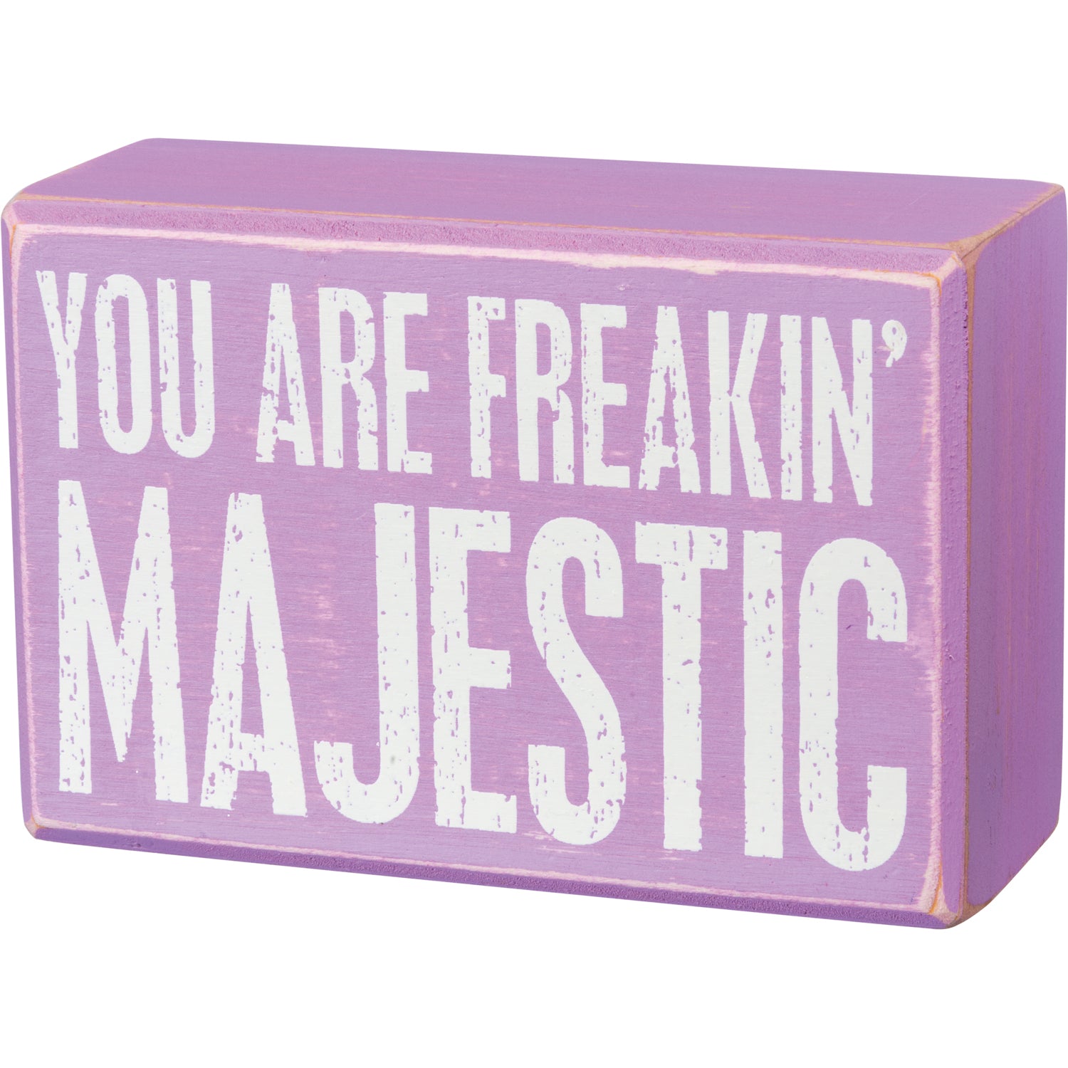 You Are Freakin' Majestic Unicorn Box Sign and Socks Giftable Set featuring a colorful box sign and whimsical unicorn socks.