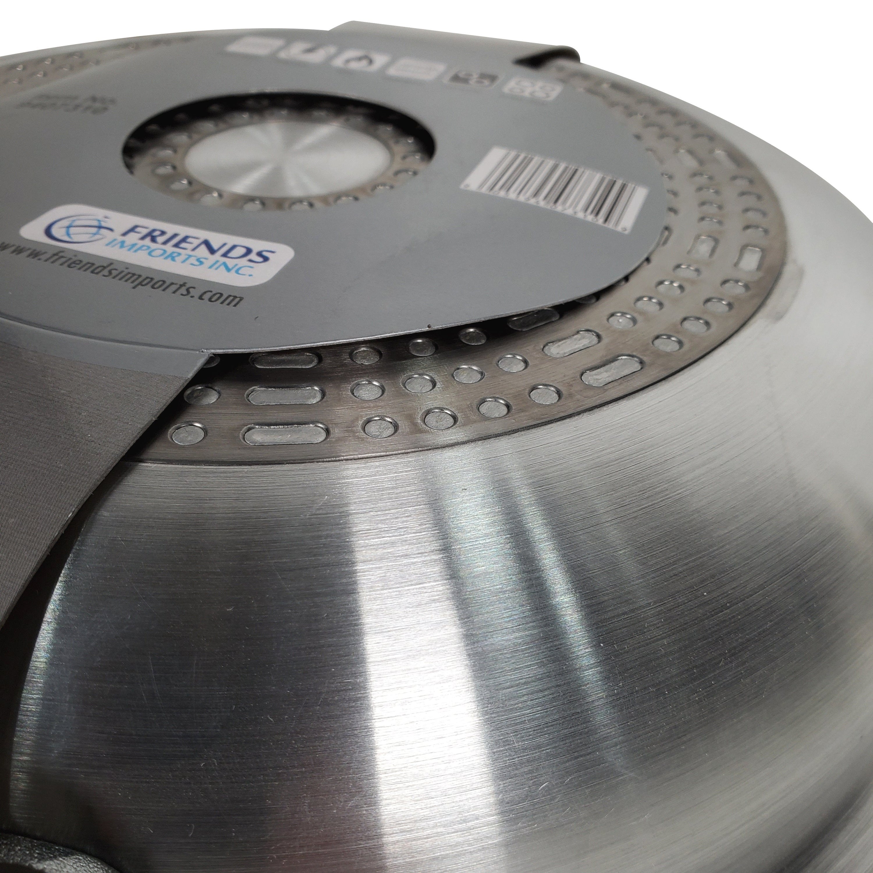 10-inch induction frying pan with a sleek metal finish, showcasing its durable surface and ergonomic handle.