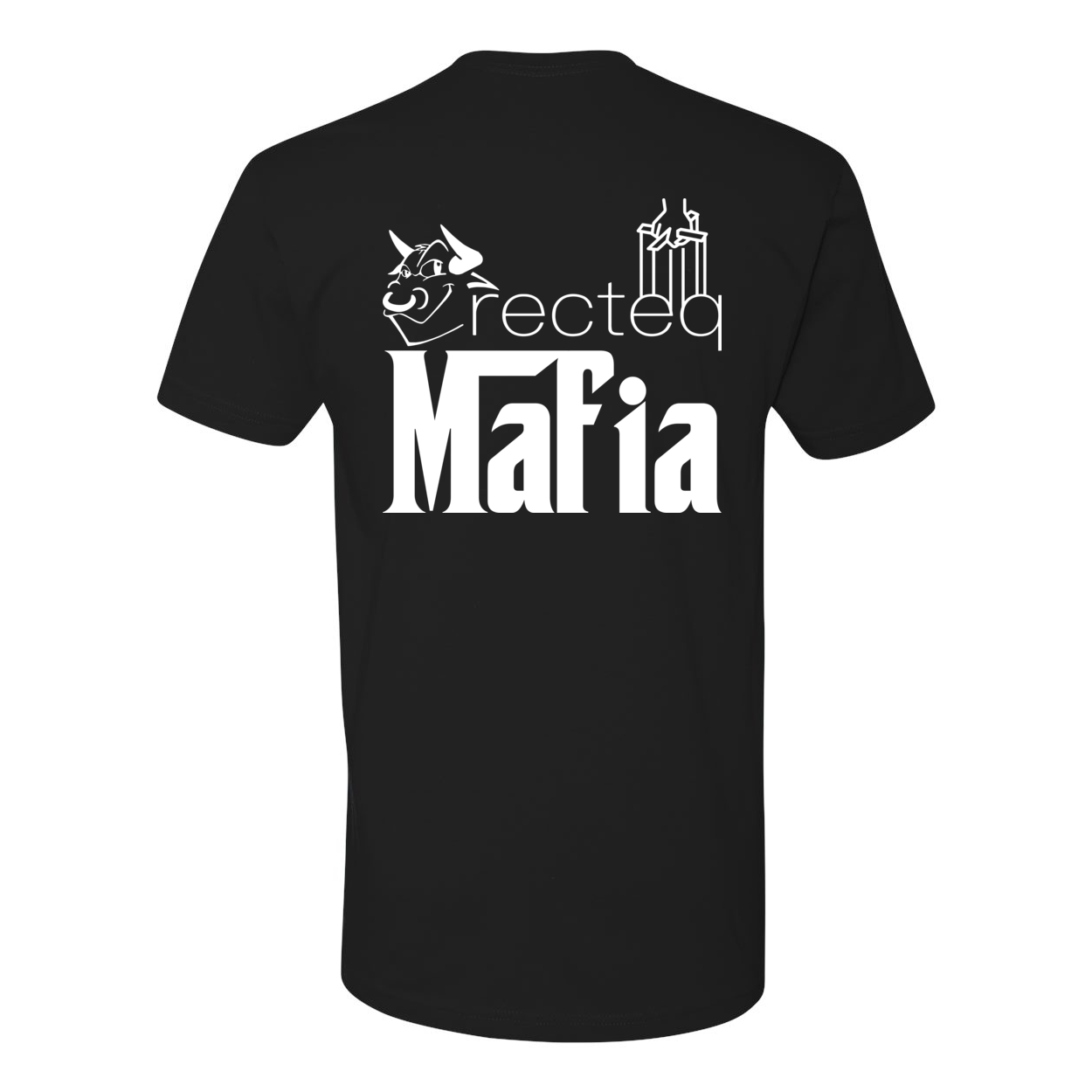 Back Print Mafia 1 White Print t-shirt featuring a stylish back design, made from 100% combed ringspun cotton.