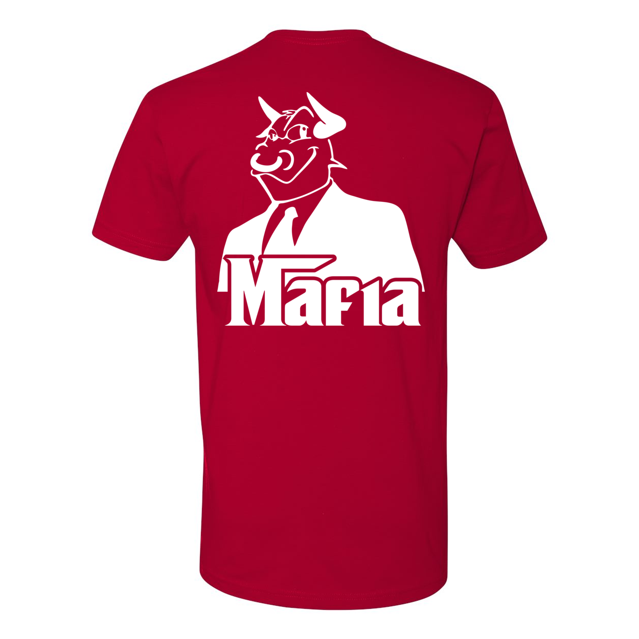 Back Print Mafia 2 White Print t-shirt featuring a stylish back design, made from 100% combed ringspun cotton.