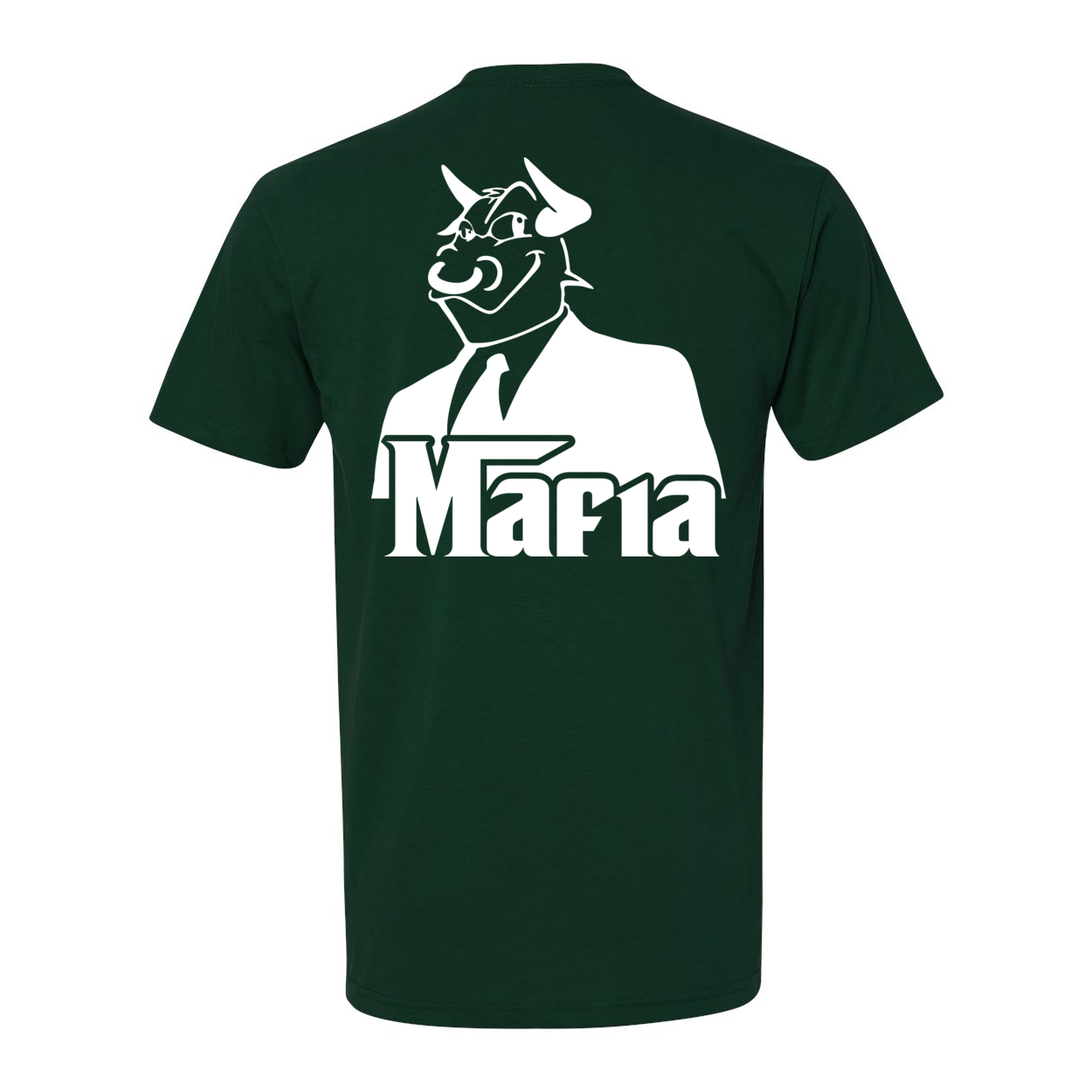Back Print Mafia 2 White Print t-shirt featuring a stylish back design, made from 100% combed ringspun cotton.