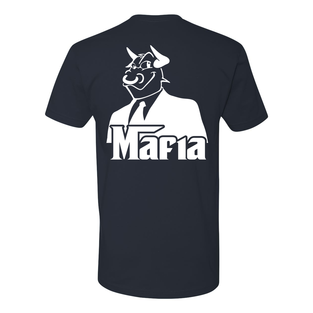 Back Print Mafia 2 White Print t-shirt featuring a stylish back design, made from 100% combed ringspun cotton.