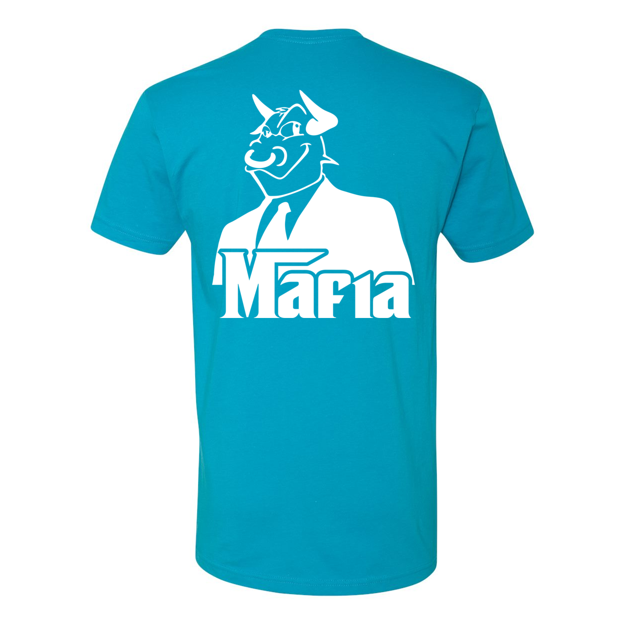 Back Print Mafia 2 White Print t-shirt featuring a stylish back design, made from 100% combed ringspun cotton.