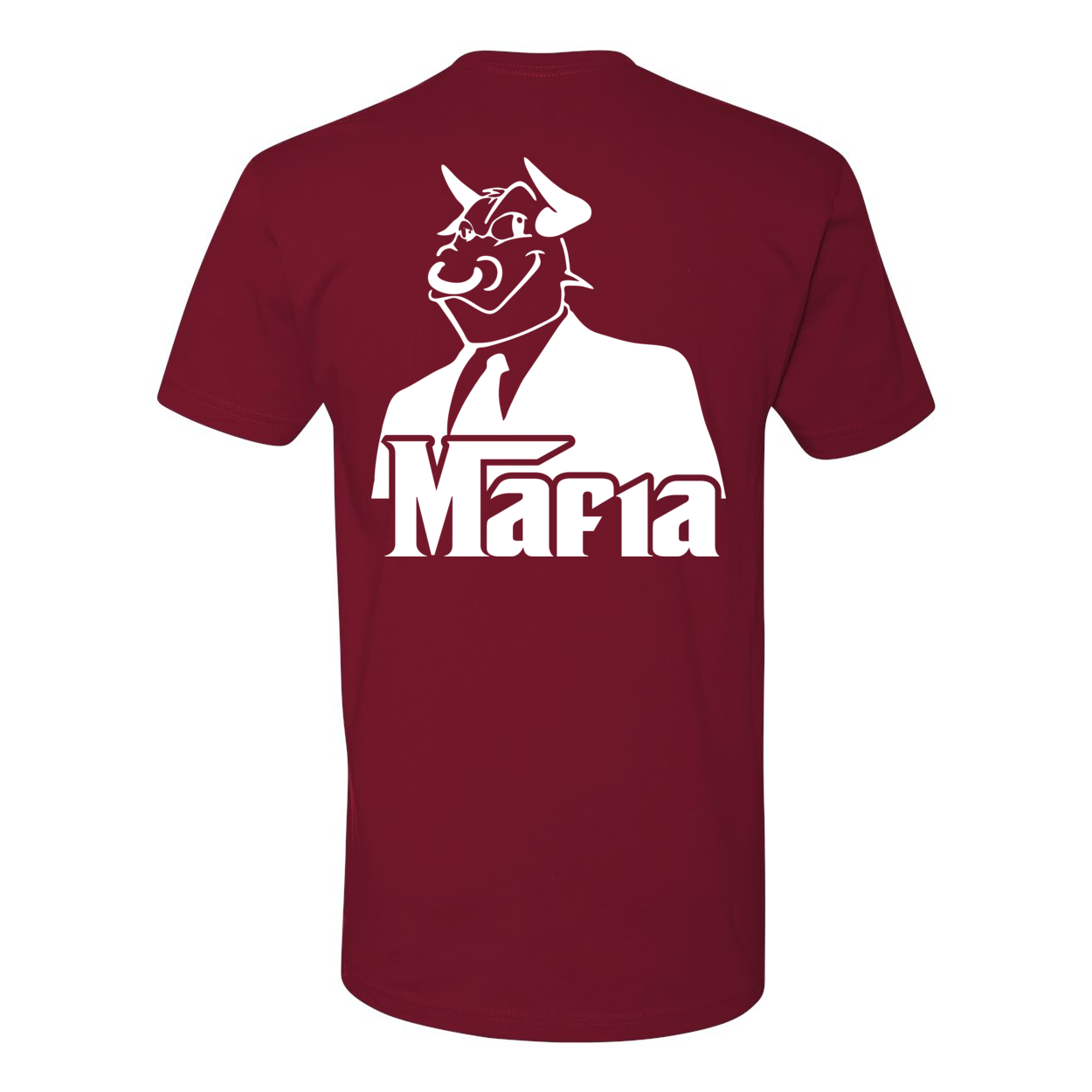 Back Print Mafia 2 White Print t-shirt featuring a stylish back design, made from 100% combed ringspun cotton.