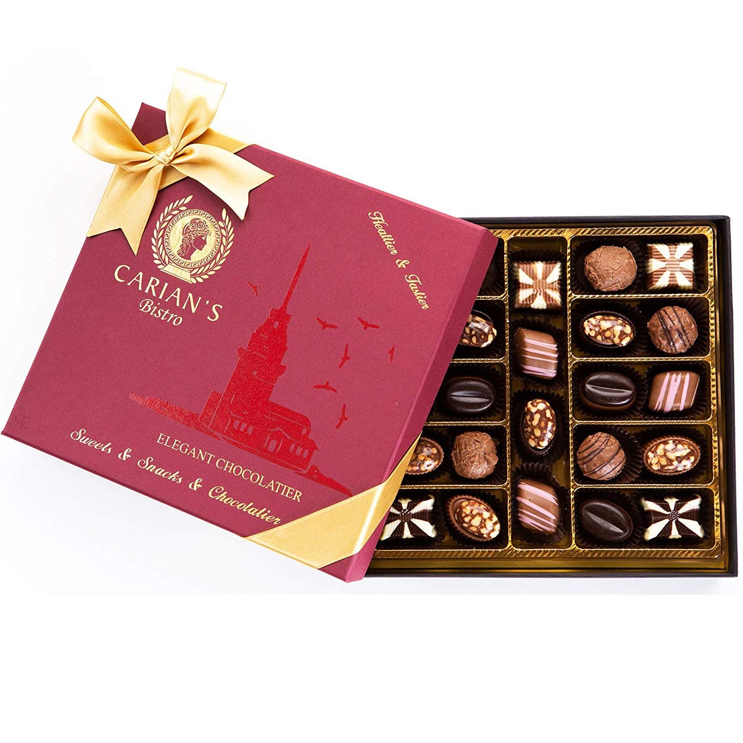 Bistro Chocolate Box Luxury Selection featuring assorted European chocolates in a beautifully designed gift box.