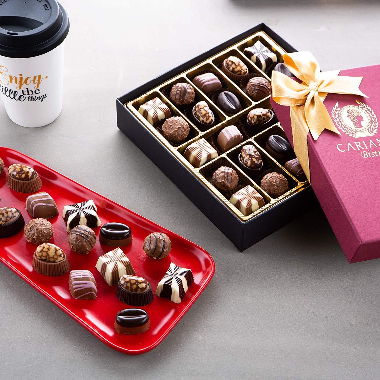 Bistro Chocolate Box Luxury Selection featuring assorted European chocolates in a beautifully designed gift box.