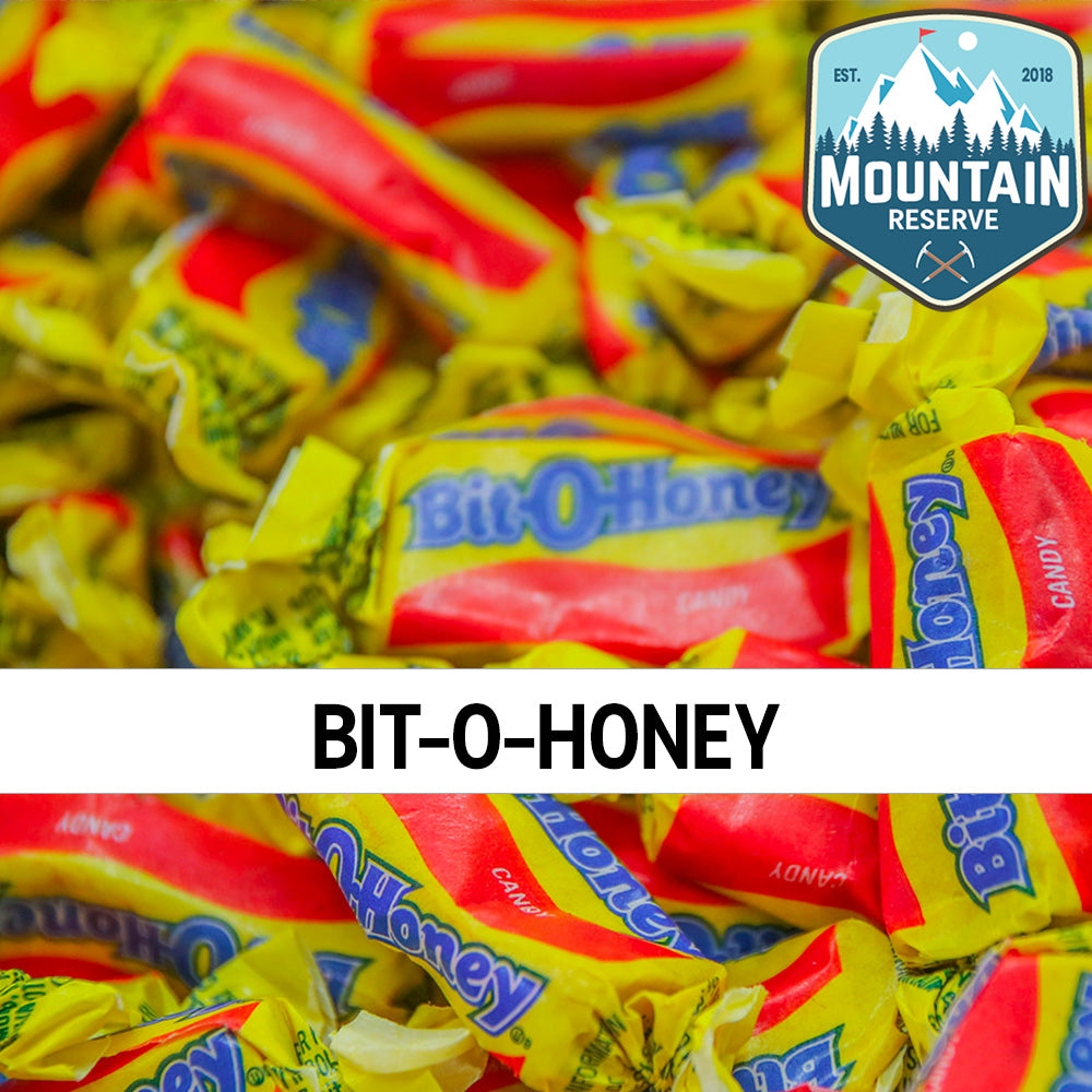 A 4oz package of Bit O Honey candy featuring a honeycomb design and colorful branding.