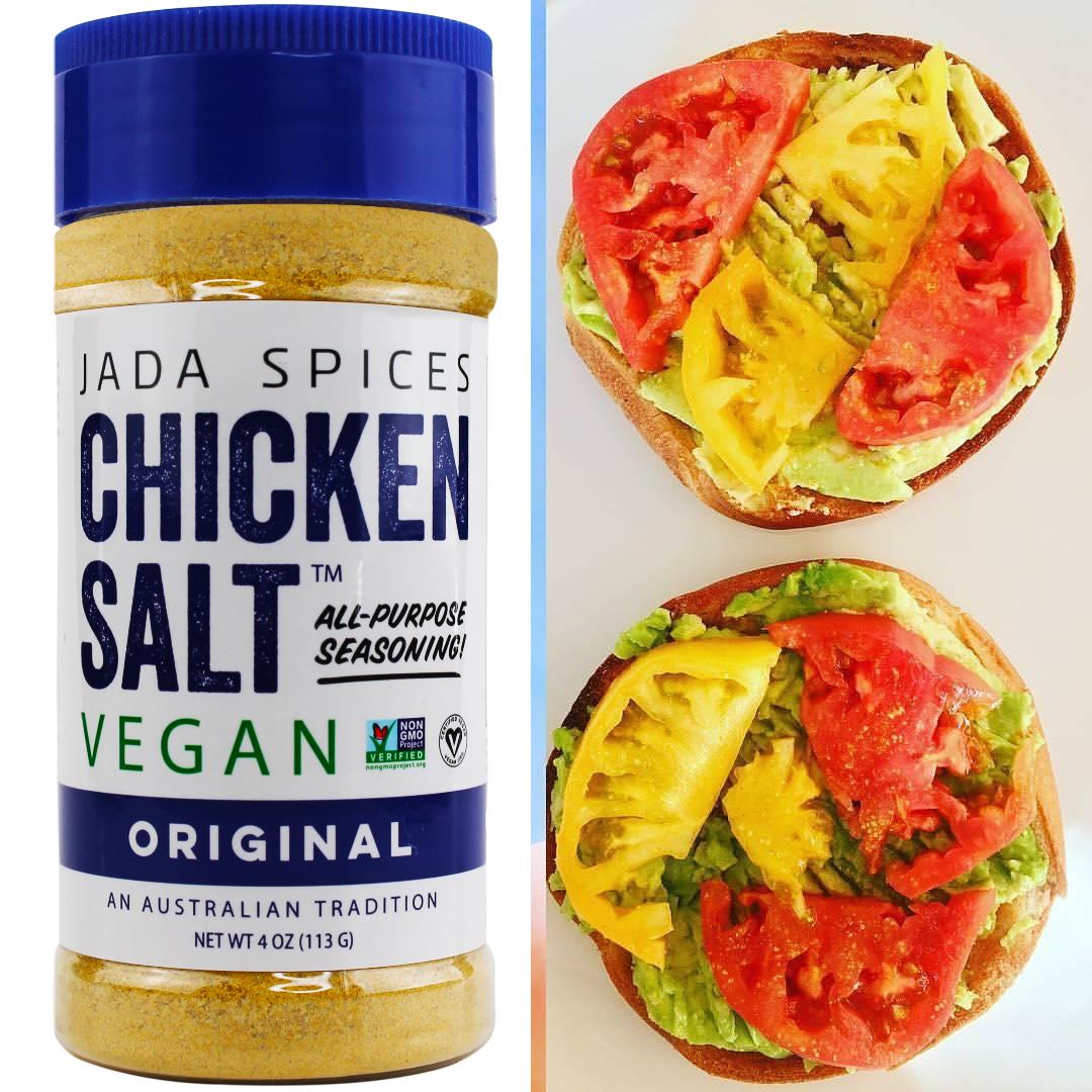 Three jars of Chicken Salt Original Flavor seasoning, showcasing the packaging and label details.