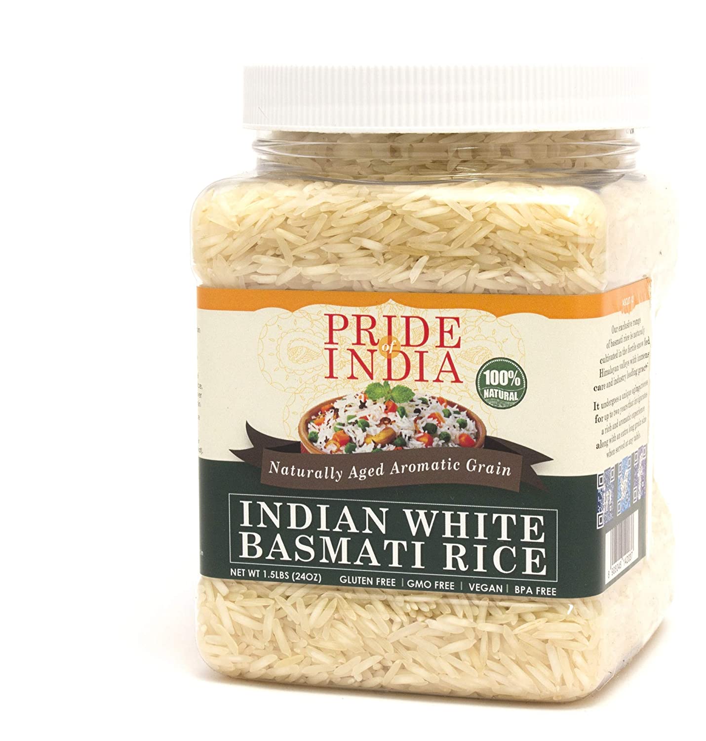 A bowl of Extra Long Indian White Basmati Rice, showcasing its long, fluffy grains and aromatic texture, perfect for various dishes.