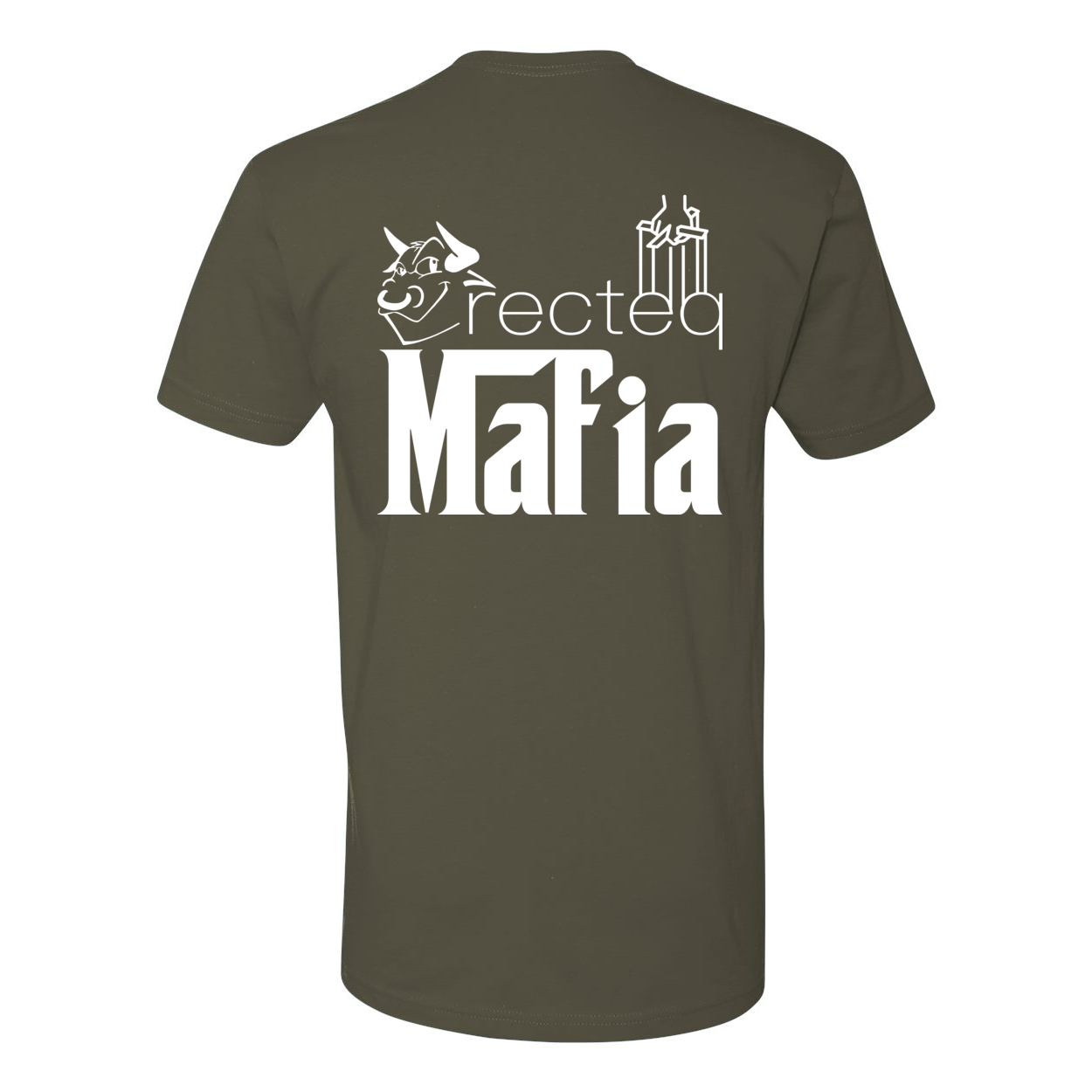 Front & Back Mafia 1 White Print t-shirt displayed on a mannequin, showcasing its soft fabric and stylish design.