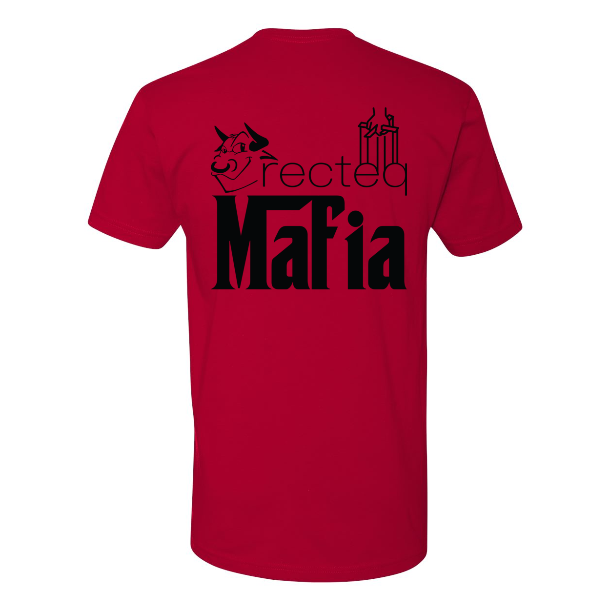 Front and back view of the Mafia 1 Black Print t-shirt, showcasing its stylish design and soft fabric.