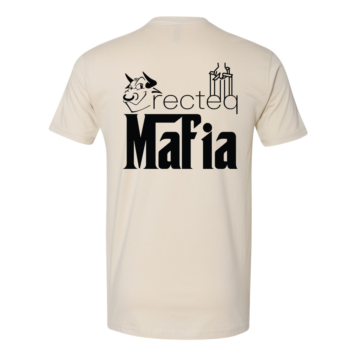 Front and back view of the Mafia 1 Black Print t-shirt, showcasing its stylish design and soft fabric.