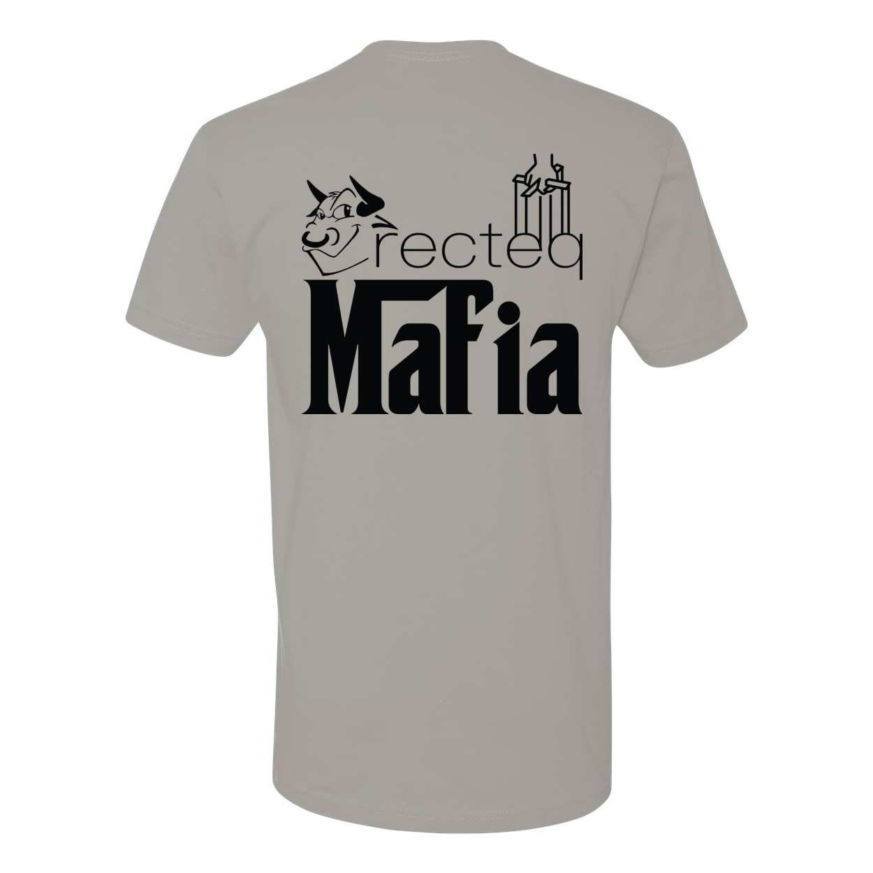Front and back view of the Mafia 1 Black Print t-shirt, showcasing its stylish design and soft fabric.