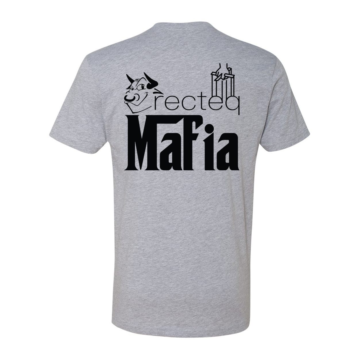 Front and back view of the Mafia 1 Black Print t-shirt, showcasing its stylish design and soft fabric.