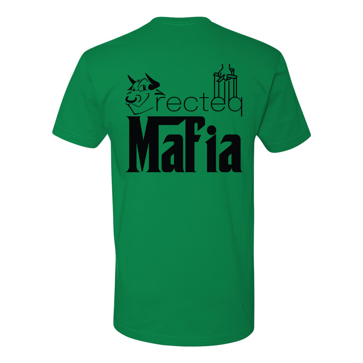 Front and back view of the Mafia 1 Black Print t-shirt, showcasing its stylish design and soft fabric.