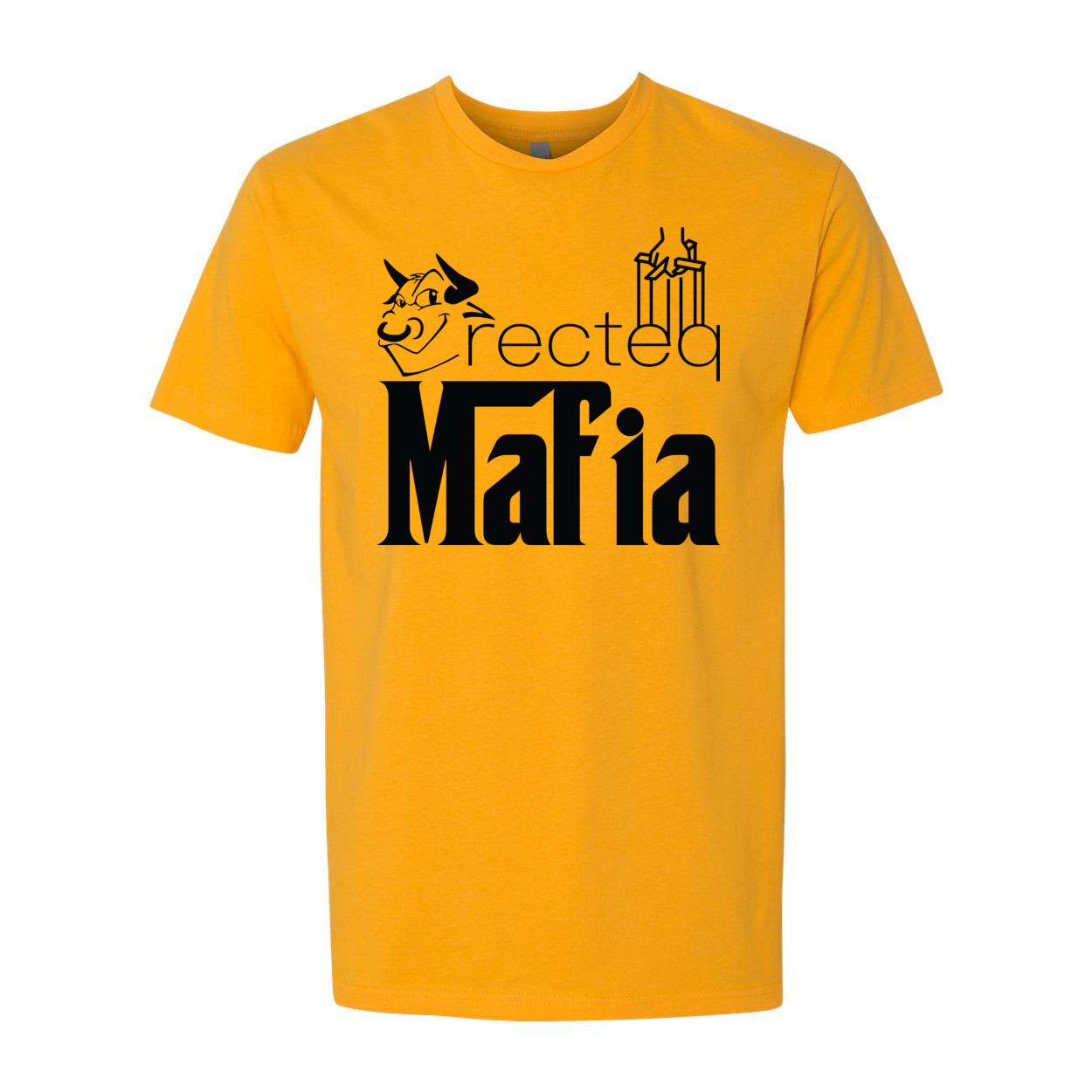 Front and back view of the Mafia 1 Black Print t-shirt, showcasing its stylish design and soft fabric.