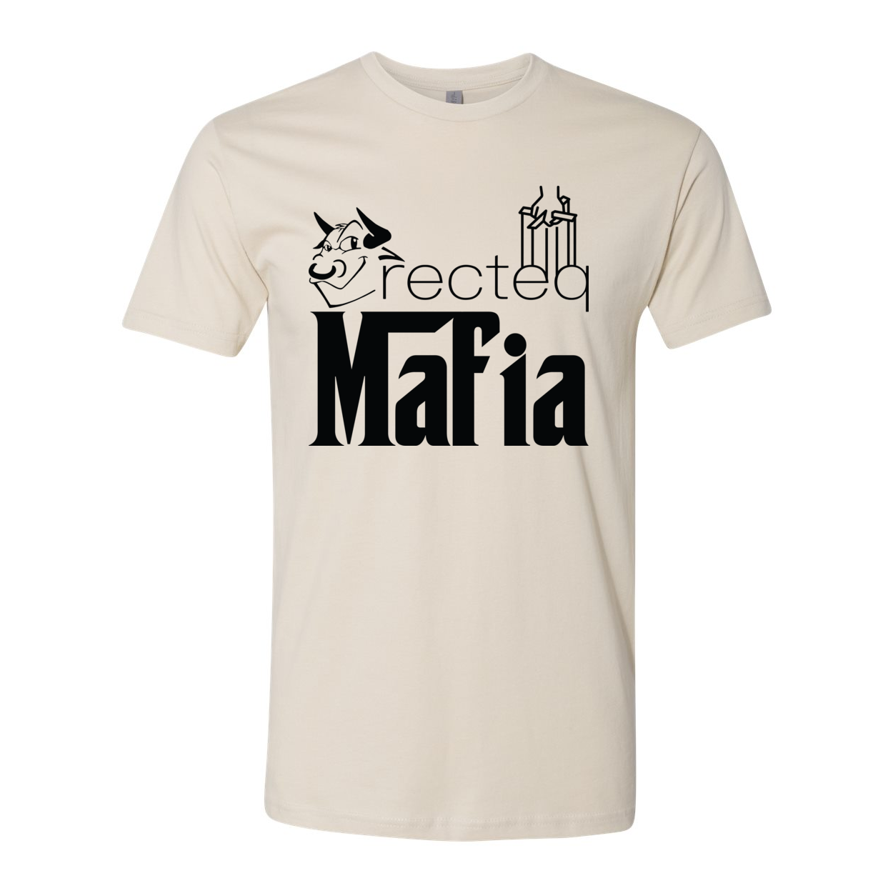 Front and back view of the Mafia 1 Black Print t-shirt, showcasing its stylish design and soft fabric.