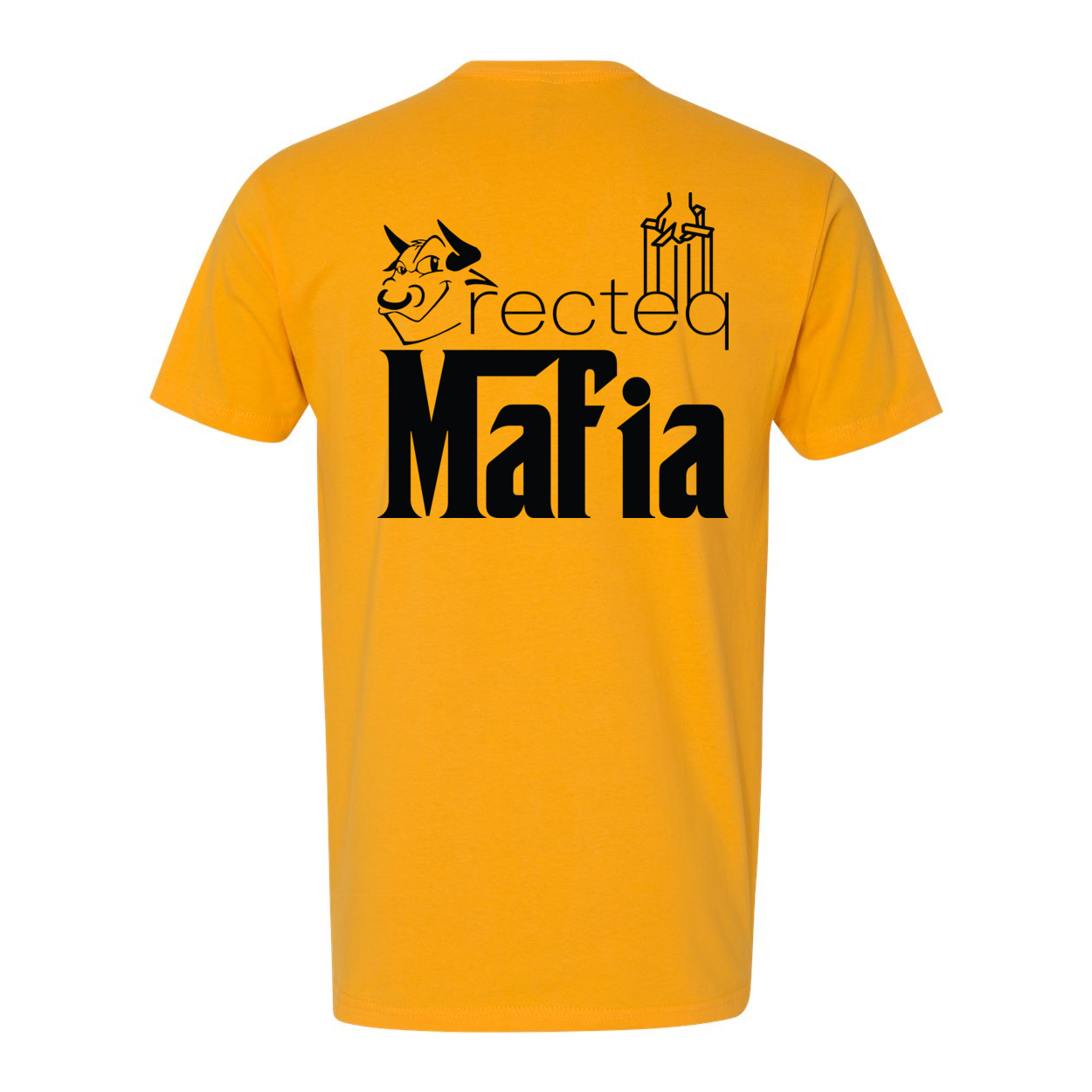Front and back view of the Mafia 1 Black Print t-shirt, showcasing its stylish design and soft fabric.