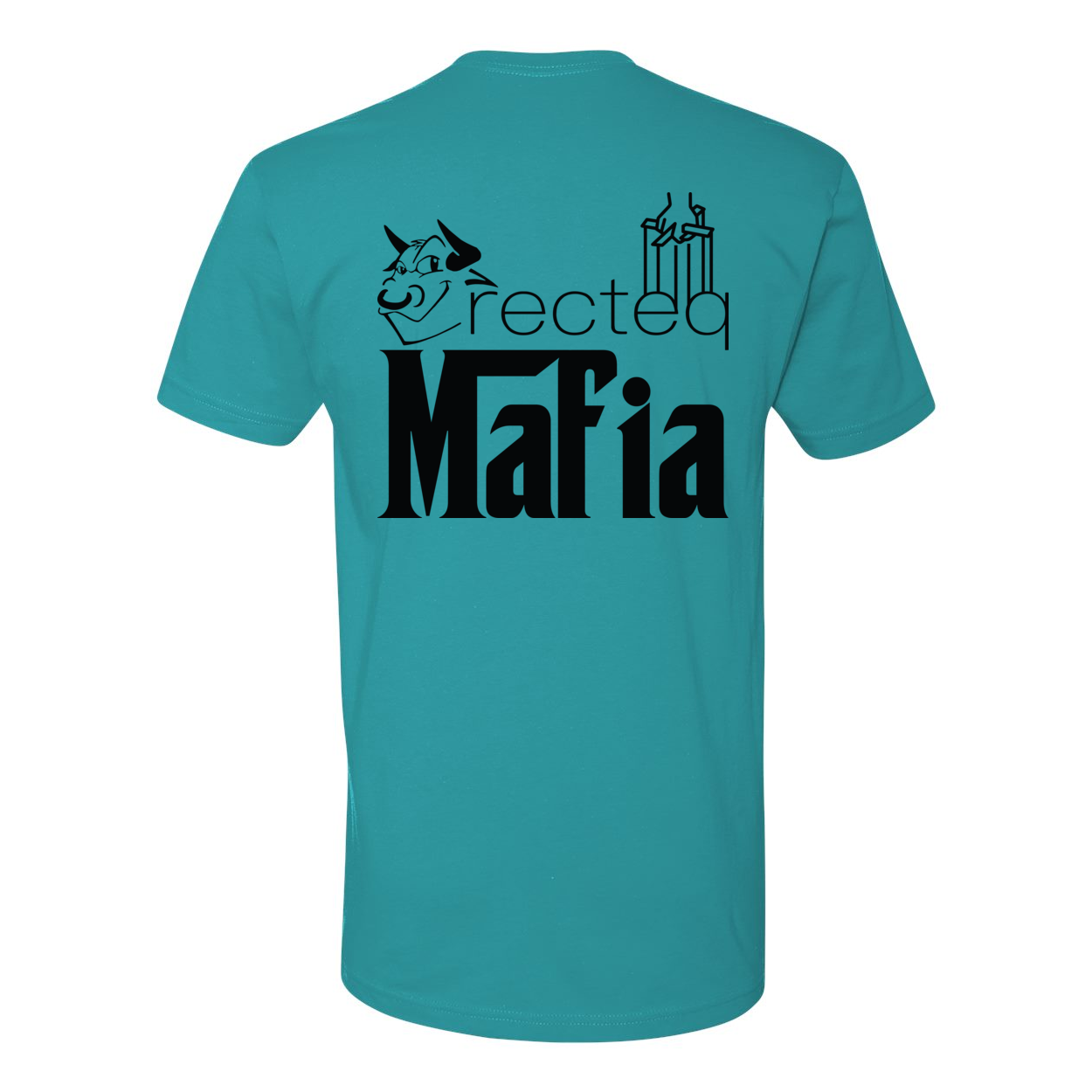Front and back view of the Mafia 1 Black Print t-shirt, showcasing its stylish design and soft fabric.
