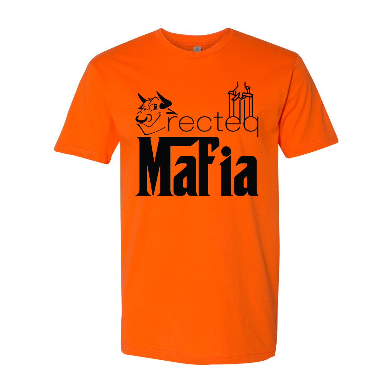Front and back view of the Mafia 1 Black Print t-shirt, showcasing its stylish design and soft fabric.