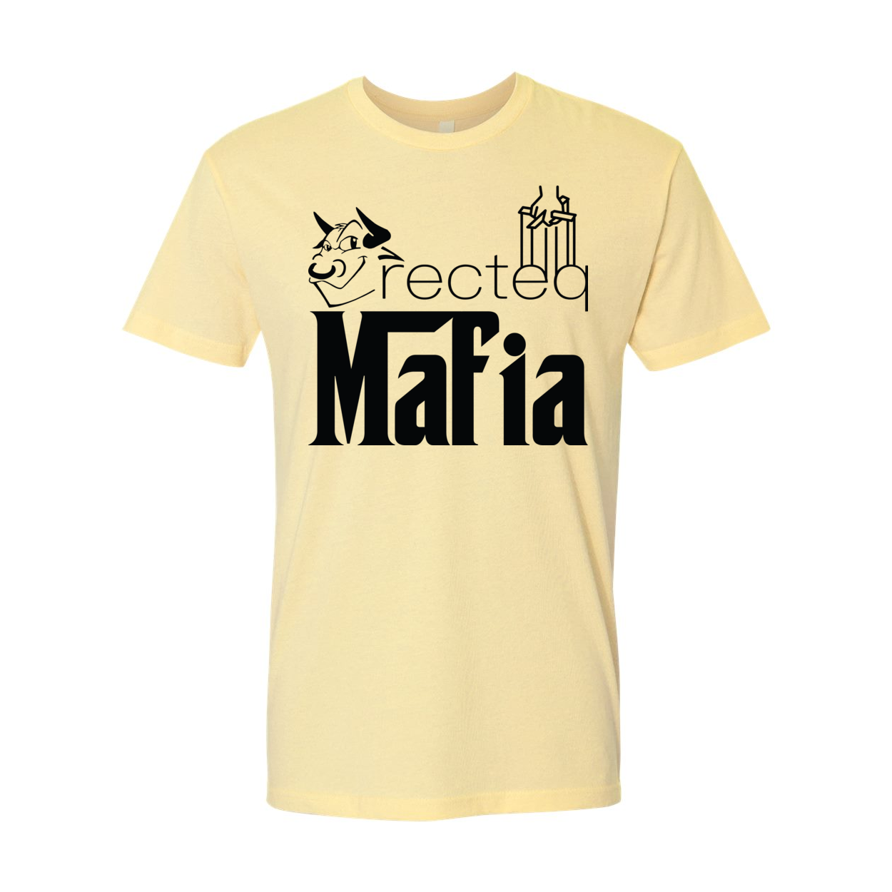 Front and back view of the Mafia 1 Black Print t-shirt, showcasing its stylish design and soft fabric.