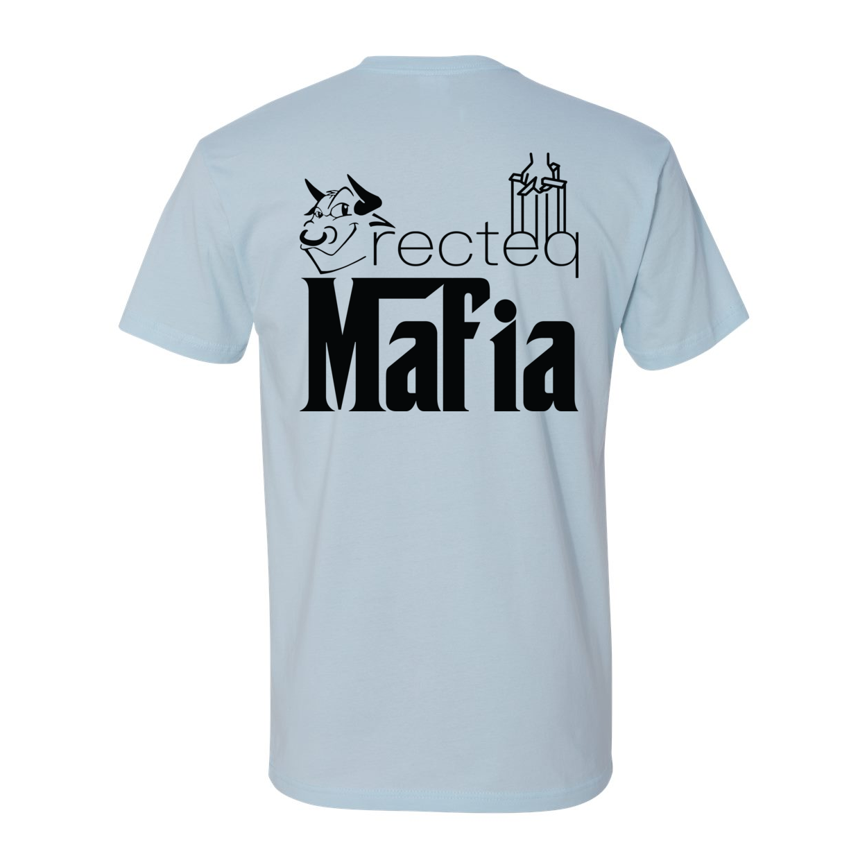Front and back view of the Mafia 1 Black Print t-shirt, showcasing its stylish design and soft fabric.