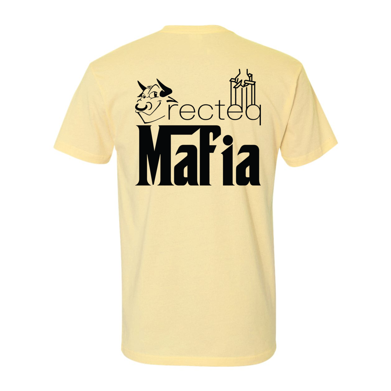 Front and back view of the Mafia 1 Black Print t-shirt, showcasing its stylish design and soft fabric.