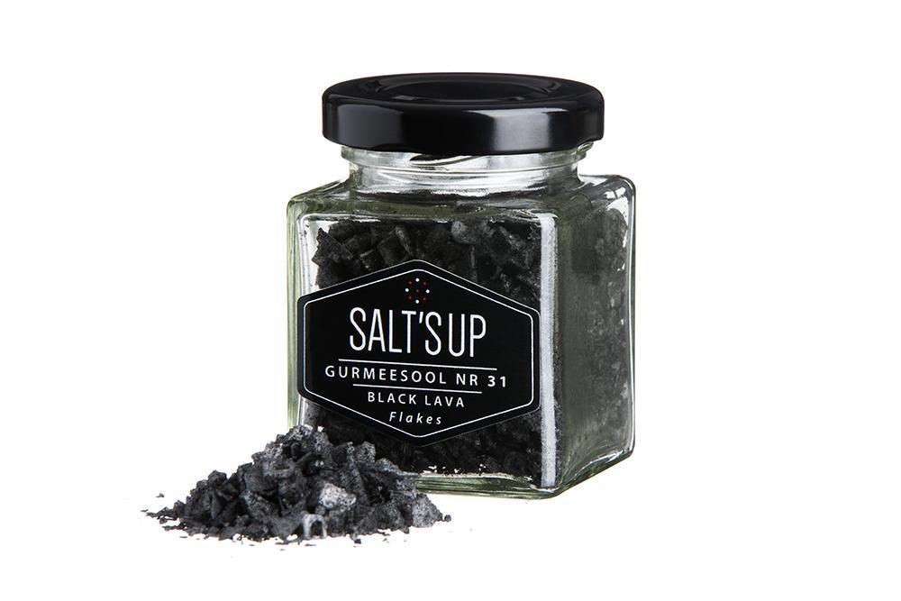 Gift box containing two jars of gourmet salt flakes: Cyprus White and Black Lava, beautifully packaged for culinary enthusiasts.