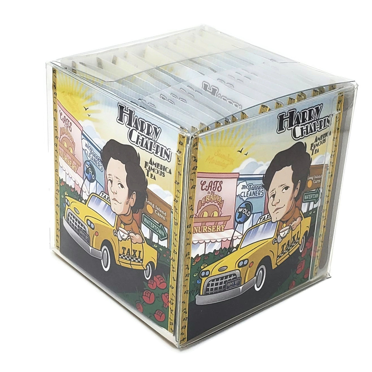 A beautifully designed package of Harry Chai-Pin ginger chai tea featuring vibrant artwork and eco-friendly packaging.