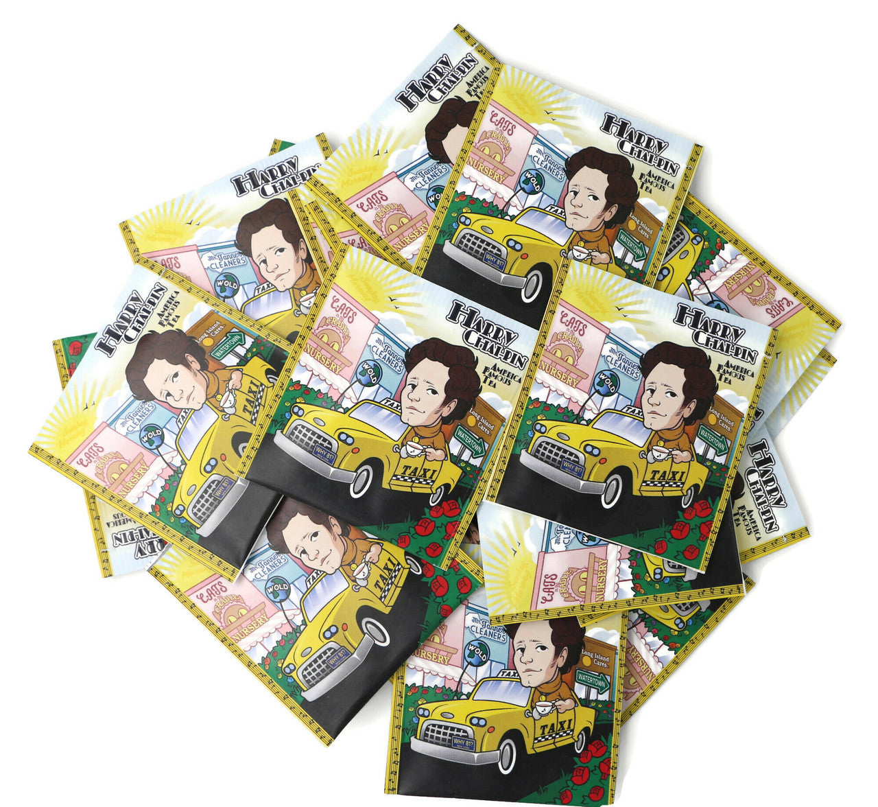 A beautifully designed package of Harry Chai-Pin ginger chai tea featuring vibrant artwork and eco-friendly packaging.