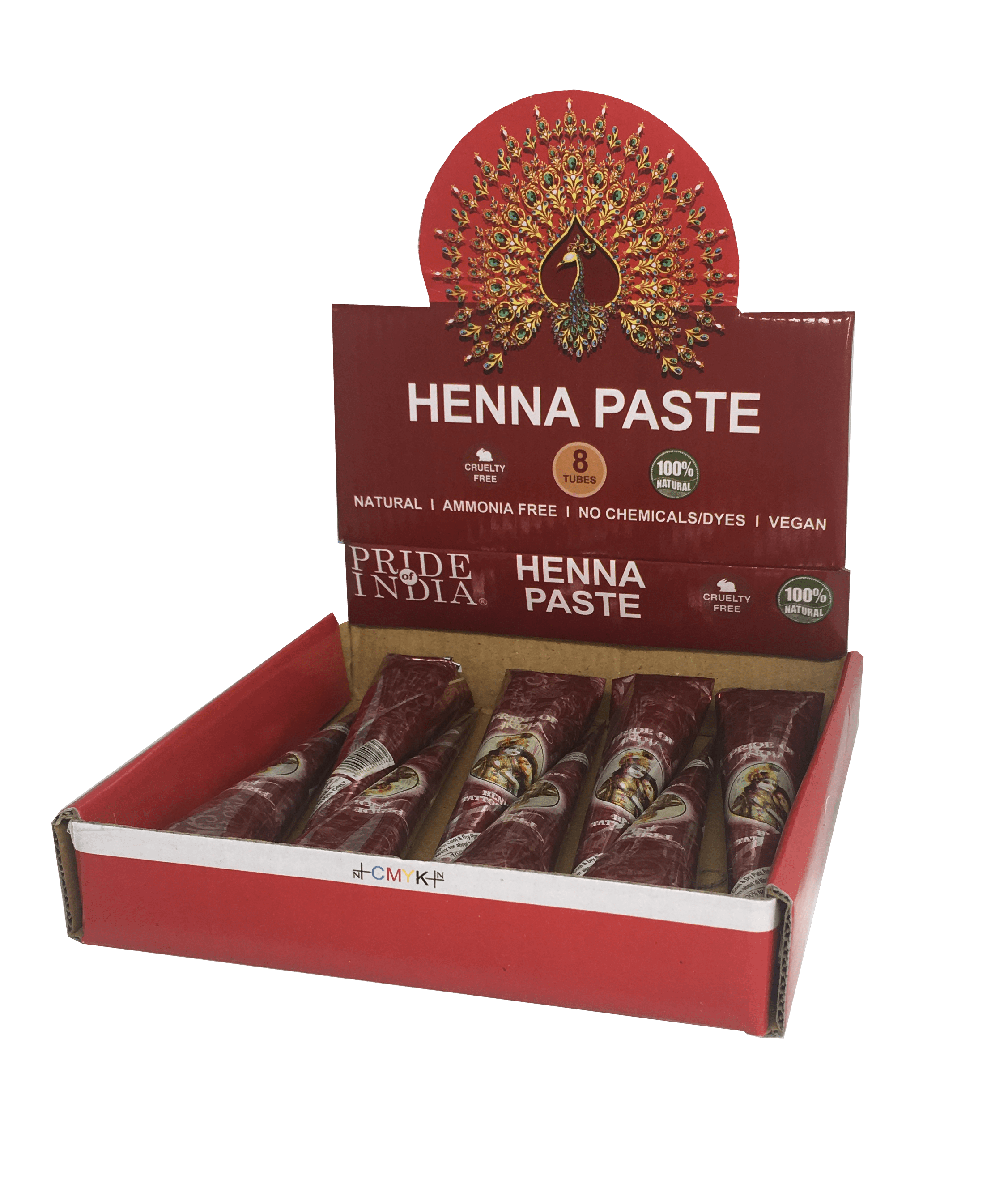 Herbal Henna Tattoo Mehendi Paste in a 1.25oz tube, showcasing its natural ingredients and vibrant color.