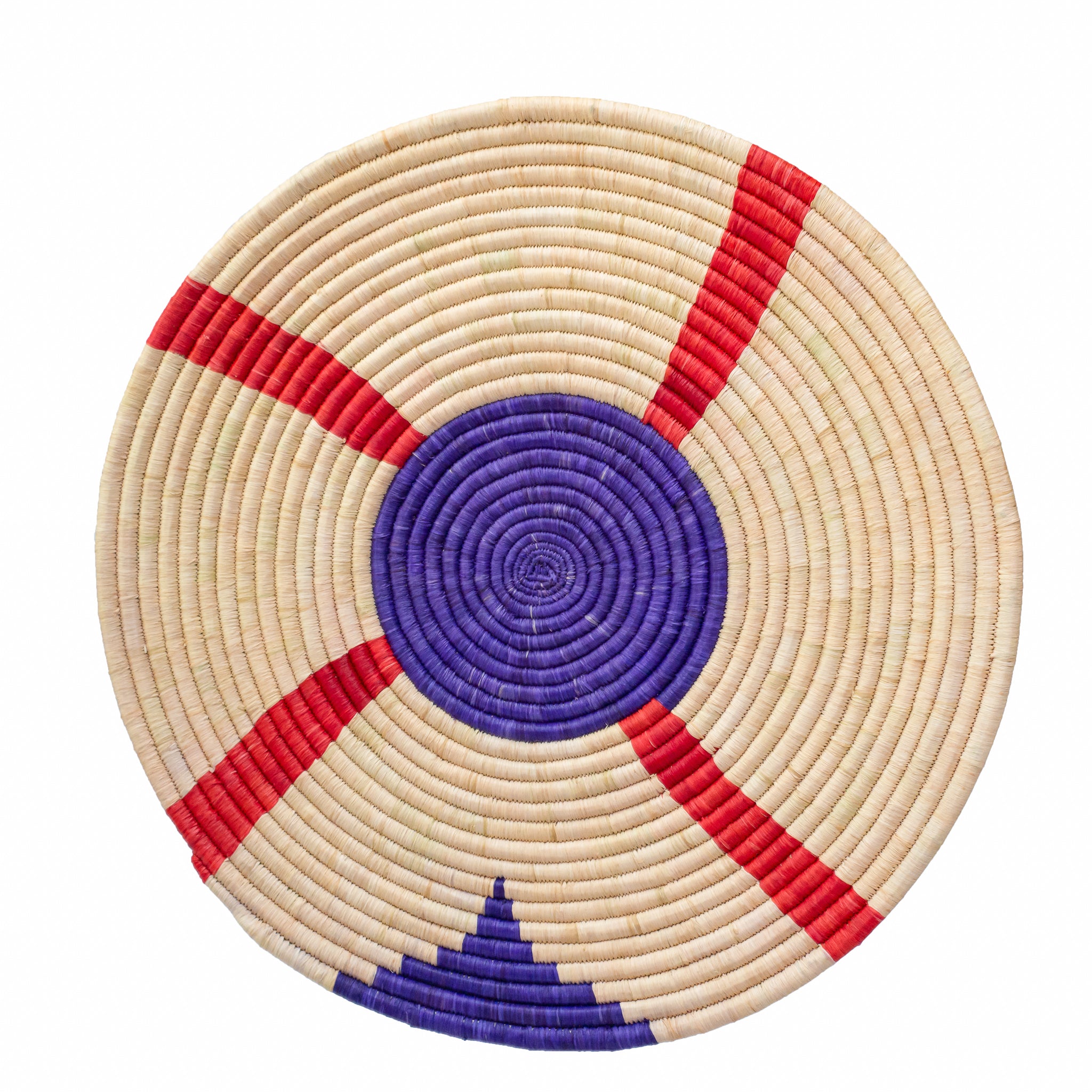 Lamu Handwoven Trivet showcasing authentic African design with vibrant colors and intricate patterns, perfect for home decor.