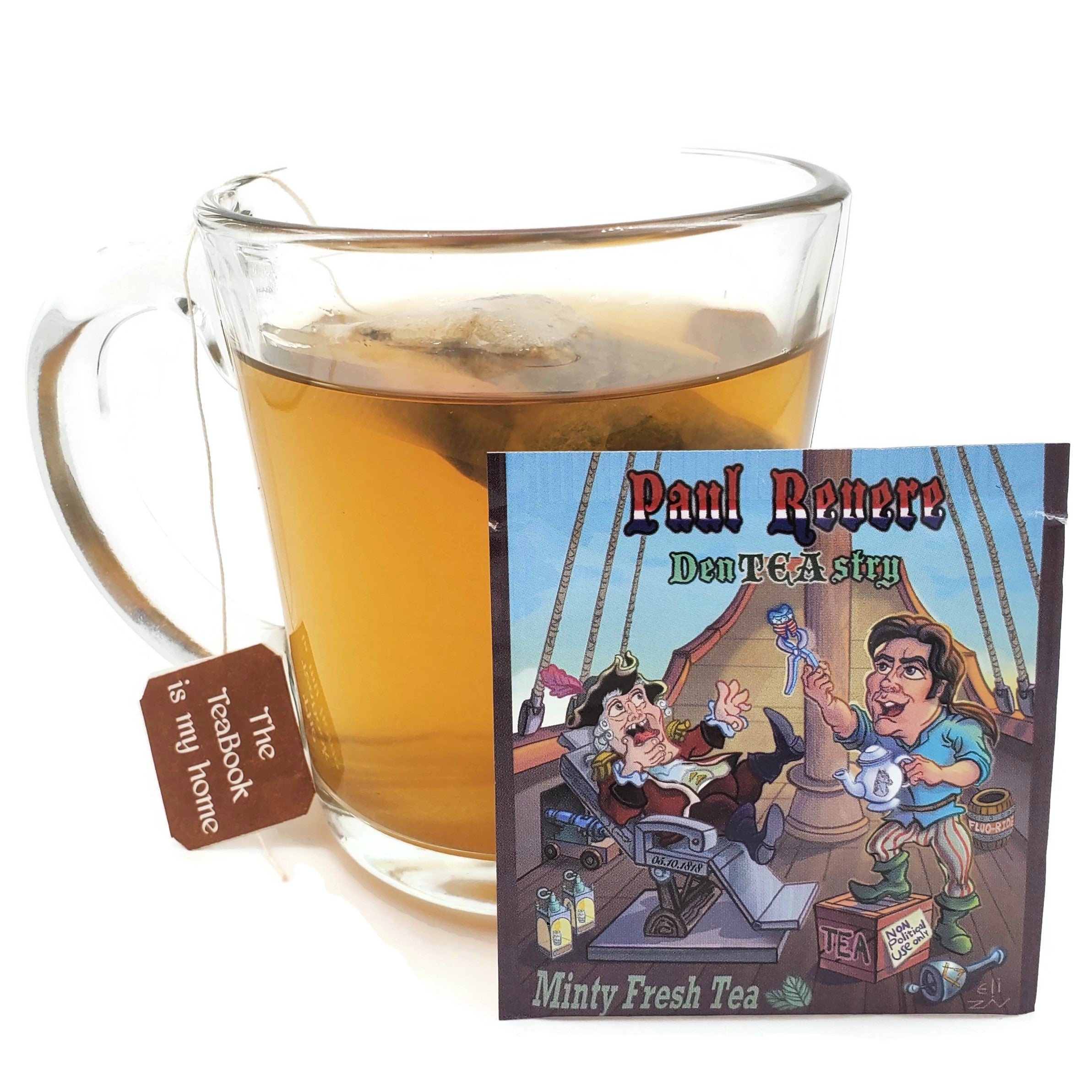 Liberal SuperPAC Tea Sampler featuring a colorful assortment of organic tea flavors in a recycled plastic gift cube.