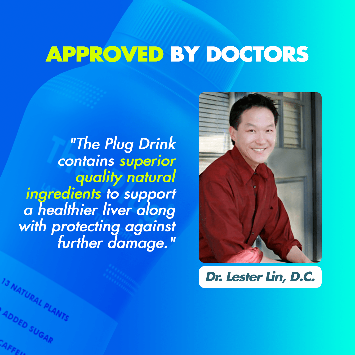 A refreshing Liver Detox Drink made from 13 natural plants, fruits, and flowers, served in a clear glass with ice.