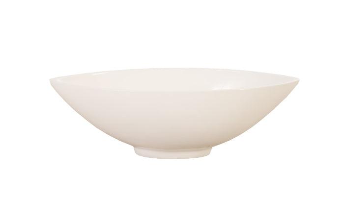 Mata Bowl Gel Coat White, LG - elegant resin bowl with a glossy white finish, perfect for home decor and versatile uses.