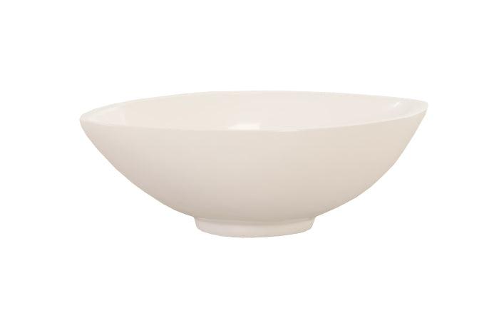 Mata Bowl Gel Coat White, LG - elegant resin bowl with a glossy white finish, perfect for home decor and versatile uses.