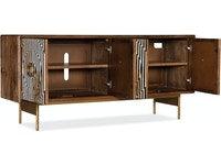 Mélange Russell Credenza featuring vibrant colors, intricate bone inlay, and elegant gold accents.