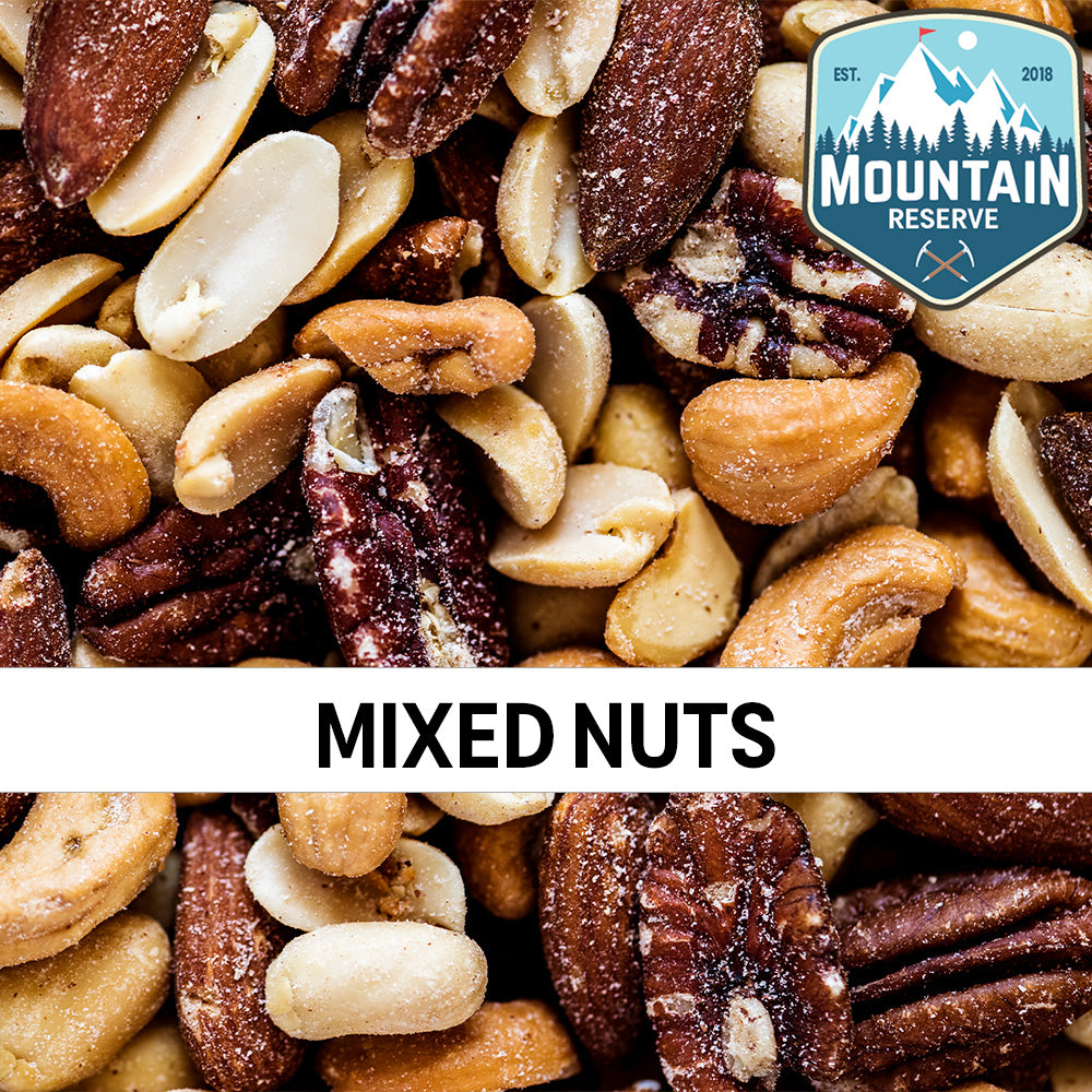 A 5oz container of mixed nuts with sea salt, showcasing a variety of nuts including almonds, cashews, and walnuts, perfect for snacking.