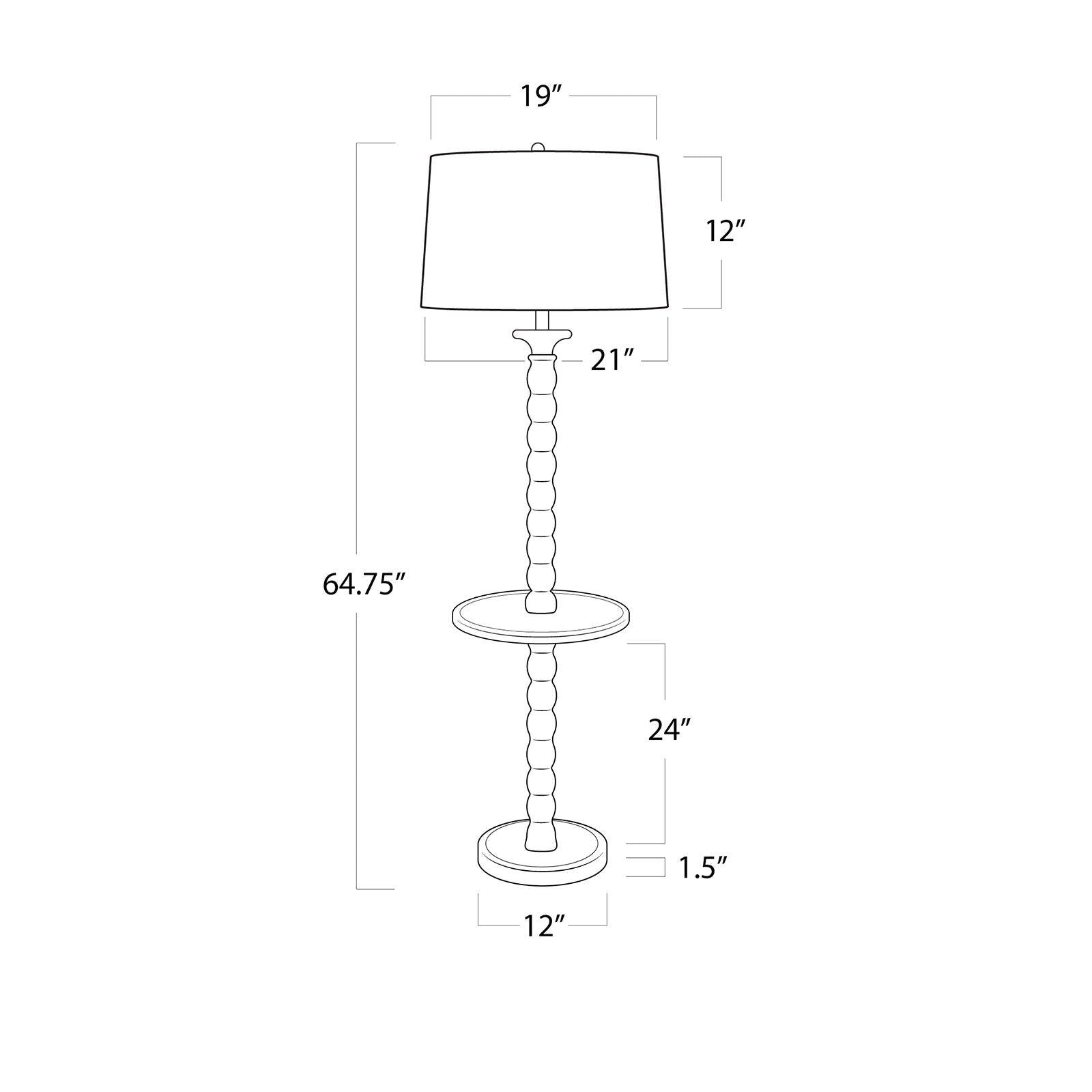 Elegant Perennial Floor Lamp made from solid birch wood with a rustic finish, featuring a functional tabletop and a stylish shade.
