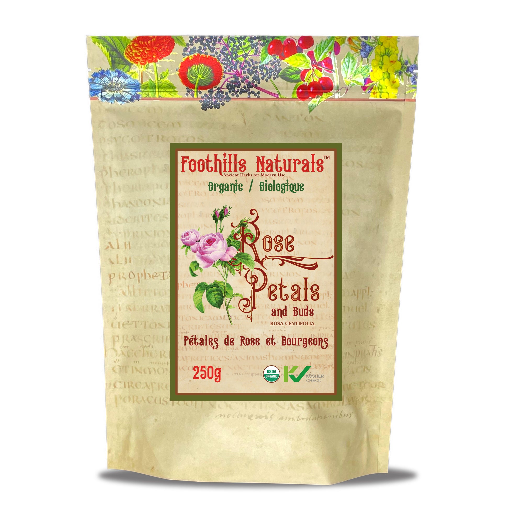 A close-up of organic rose petals and buds, showcasing their vibrant colors and delicate texture, perfect for culinary and skincare uses.