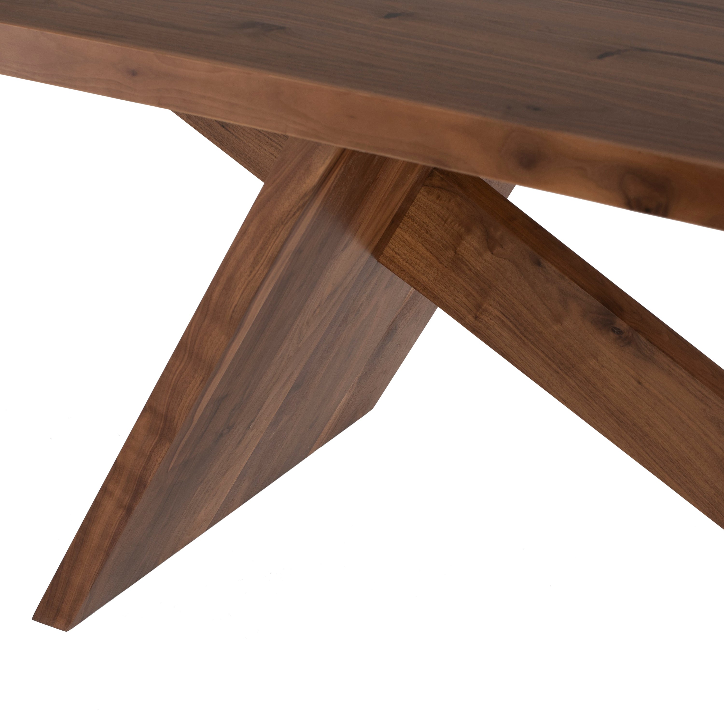 Samurai Dining Table in Walnut, 92.3 inches long, showcasing elegant design and sturdy construction.