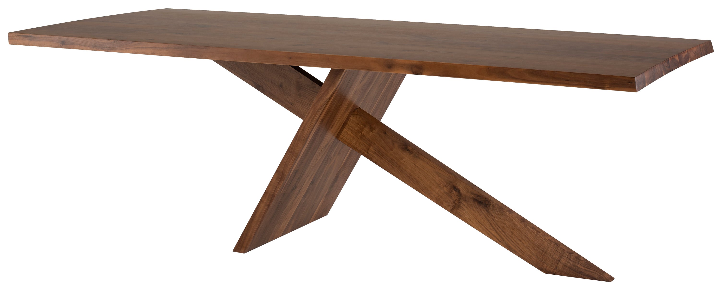 Samurai Dining Table in Walnut, 92.3 inches long, showcasing elegant design and sturdy construction.