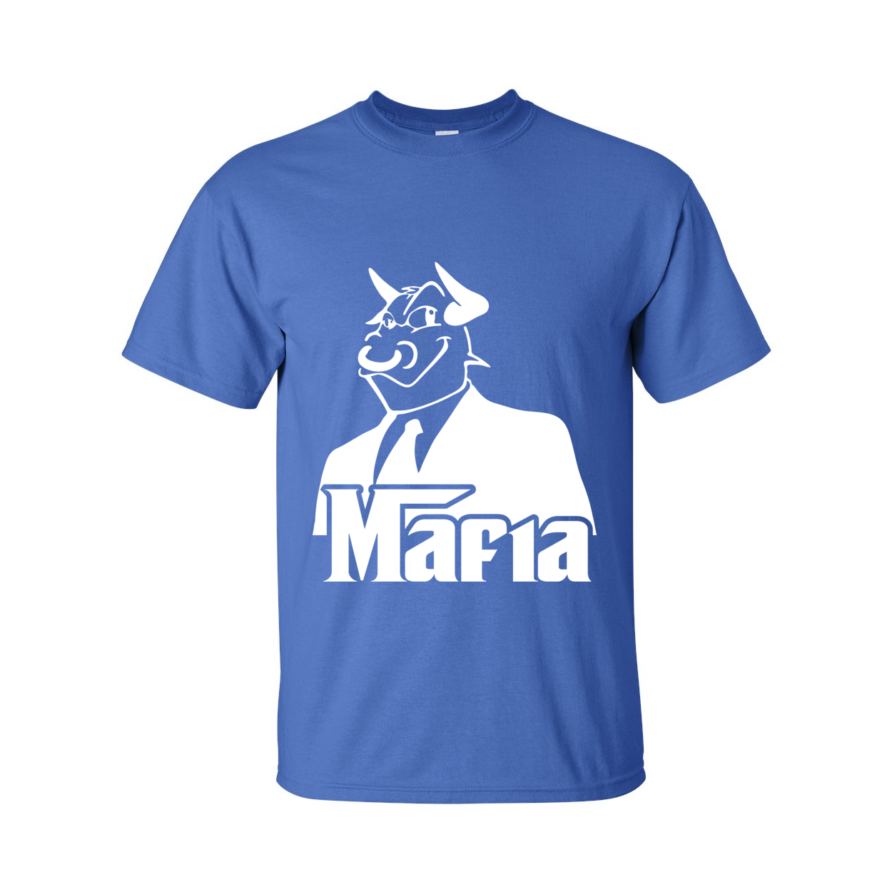 Tall Mafia 2 White Print Front T-Shirt showcasing a classic fit and stylish design, made from 100% preshrunk cotton.