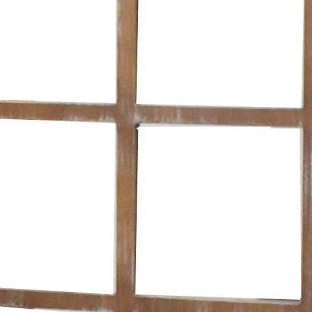 A stylish 3-panel brown wood mirror screen with vintage design, perfect for room division and decor enhancement.