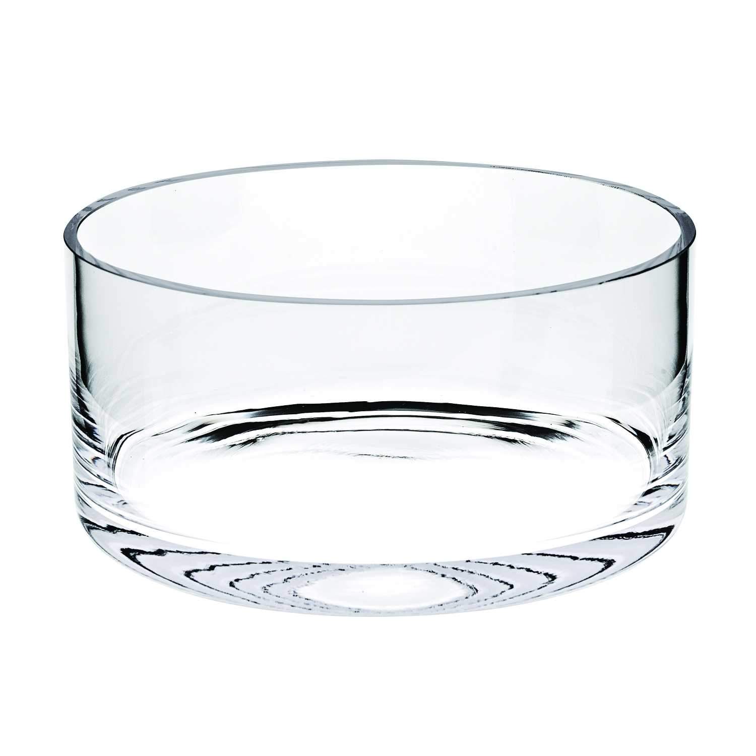 A stunning 10-inch mouth blown crystal bowl, showcasing its clear brilliance and elegant design, perfect for serving food and drinks.